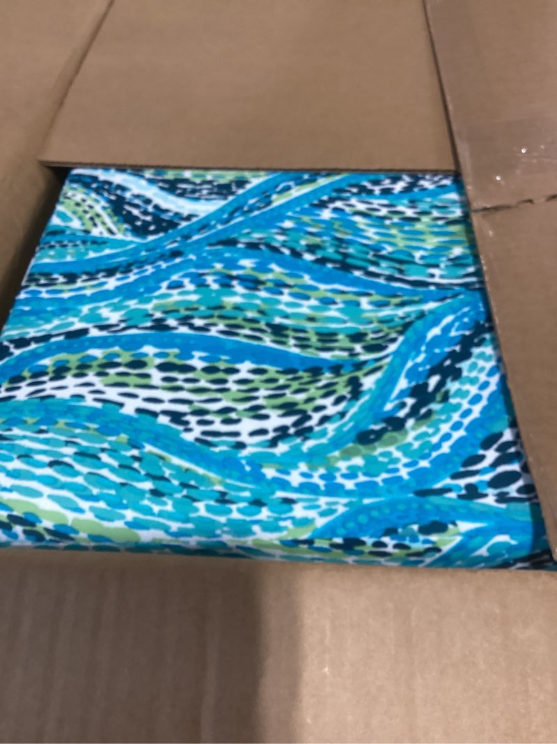 Condition photo showing Good Condition for arden outdoor foam deep seat cushion set (4-pack), 24x24, premium high-density foam, never flattens, weather-proof for patio chair sofa couch, teal ariel certi-pur foam teal ariel 4 pack