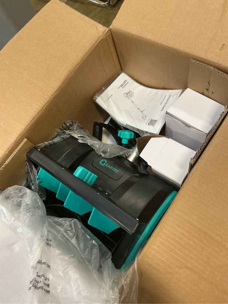 Condition photo showing New/Like New for Garvee 12" Snow Blower Cordless - Snow Shovel for Driveway, 16.5 ft Snow Throwing Distance, 20V 1 * 4.0Ah Battery & Quick Charger, Adjustable Handle, for Walkways Deck Stair Snow Removal 12 Inch Cordless