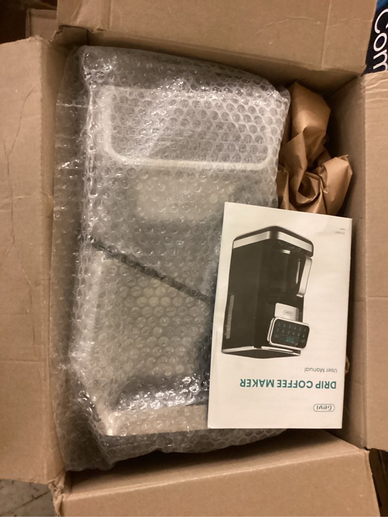 Condition photo showing Good Condition for gevi 10 cup drip coffee maker with built-in grinder, grind ? brew burr combo coffee machine with touch screen, programmable, 4-hour warm plate, permanent filter, coffee carafe 10.7"d x 7.9"w x 17.8"h