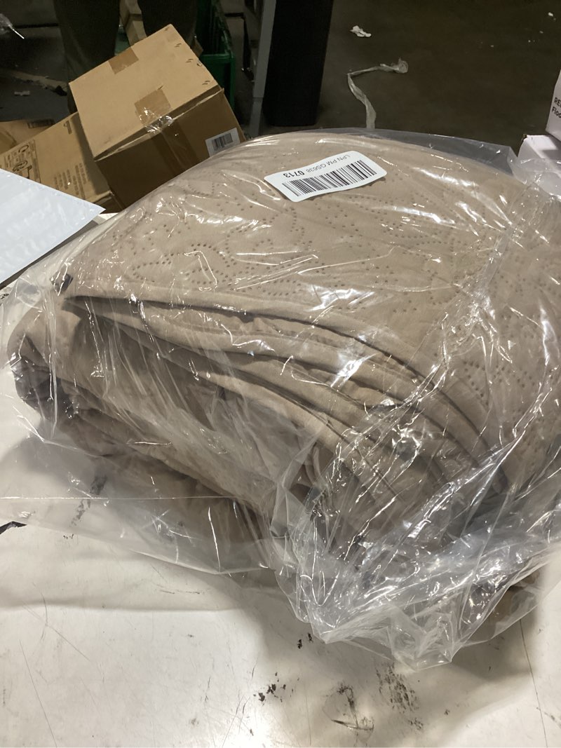 Condition photo showing As Is for exclusivo mezcla california king quilt bedding set, lightweight soft bedspreads coverlets with 2 pillow shams, modern taupe oversized quilts king size for all seasons taupe cal king (112''x104'')