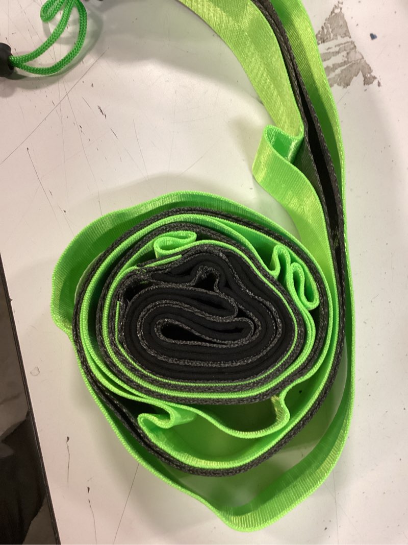 Condition photo showing Good Condition for Stretching Strap with Loops - Non Elastic Stretch Band for Physical Therapy, Yoga Strap for Stretching Equipment, Stretch Bands for Exercise and Flexibility - Fascia, Hamstring & Leg Stretcher Belt 12 Loops - Green