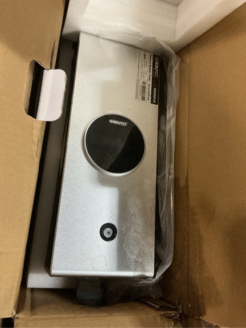 Condition photo showing As Is for 1.2HP Whole House Water Pressure Booster Pump 90PSI 115V Automatic Variable Speed Penmanent Mangnet Motor Constant Pressure Wireless App Control Compact Design for Home House Villa Apartmen K90S600L PRO