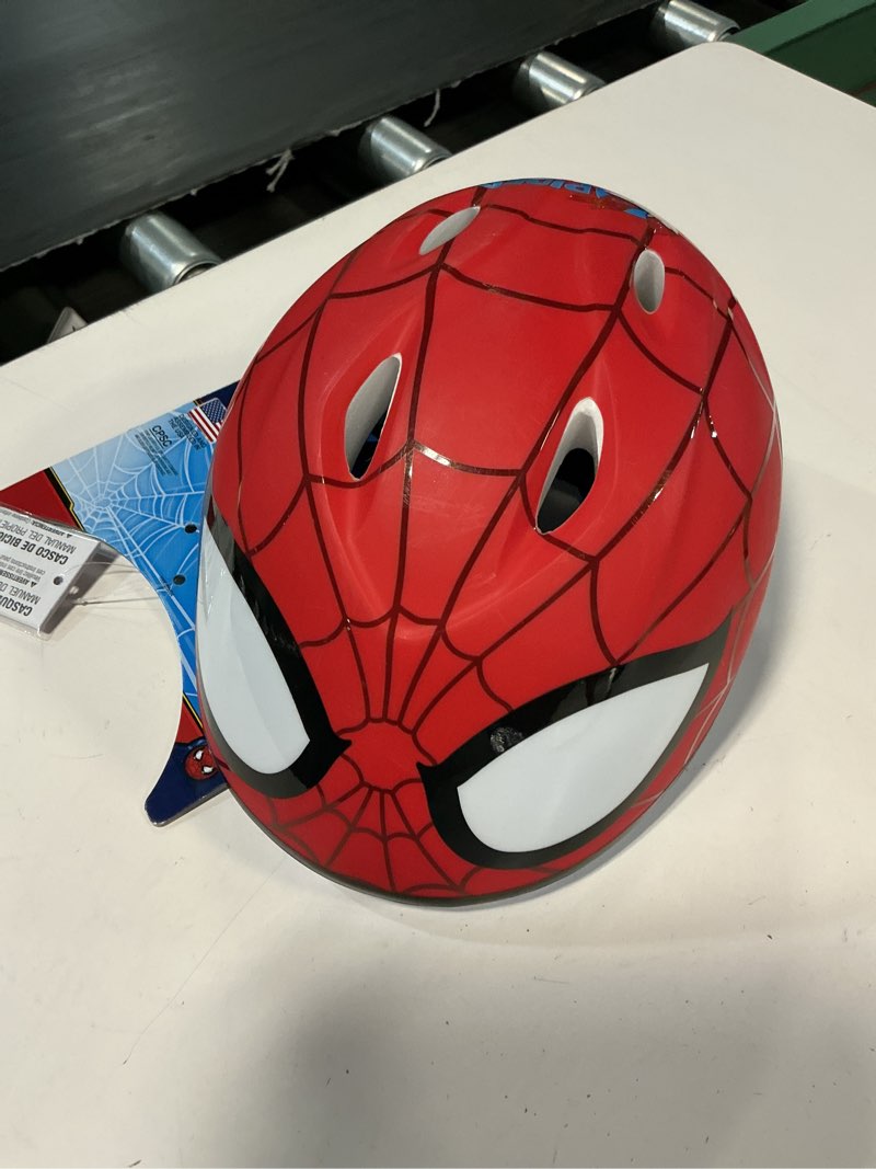 Condition photo showing As Is for marvel spider-man spidey eyes bell bike helmet, red, toddler 3+ (48-52cm)