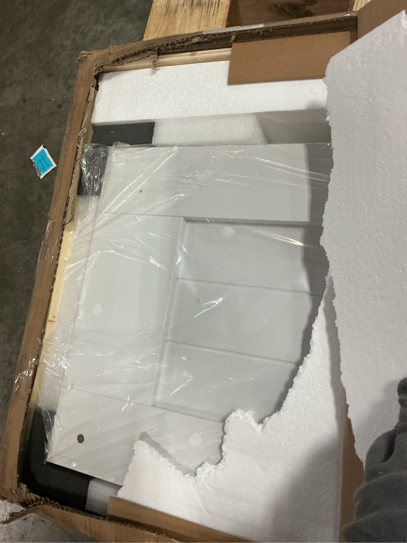 Condition photo showing Good Condition for Bifold Barn Door 60" x 84", MDF Bi-Fold Sliding Closet Doors with Hardware Kit Included, Pre-Finished Easy Assembly, Water-Proof PVC Surface & Save Space, H-Frame, 68" Track for 4 Doors,White 60" x 84"door+5.66 FT Track Kit