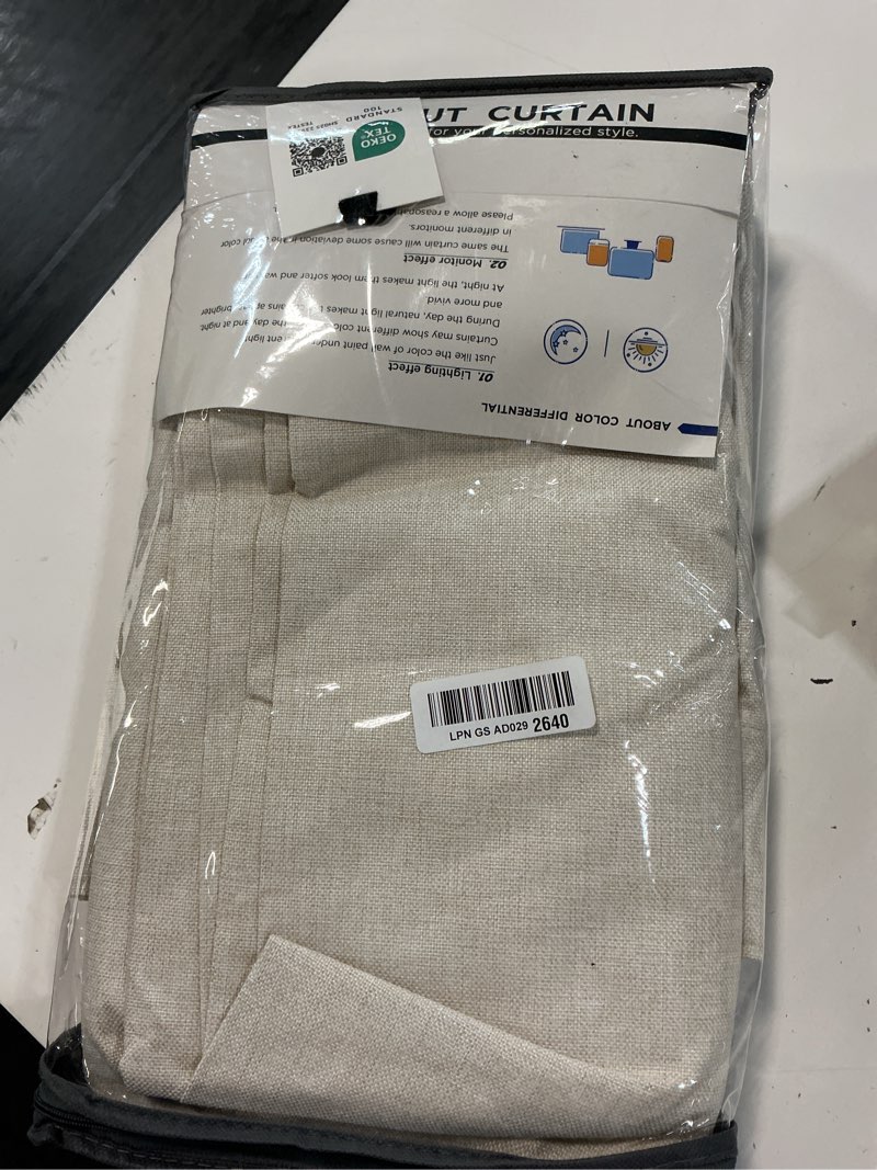 Condition photo showing Good Condition for 100% blackout shield linen blackout curtains for bedroom 108 inches long, back tab/rod pocket living room drapes, thermal insulated blackout curtains 2 panels set, 50" w x 108" l,cream cream 50"w x 108"l (pack of 2)