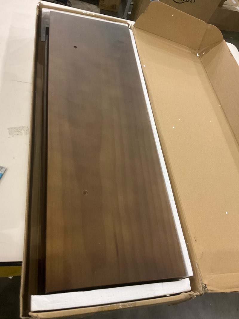 Condition photo showing Good Condition for Heimlove 24 inch Floating Shelves for Wall,2 Packs Natural Pine Solid Wood Floating Shelves, 8 inches Deep Wooden Shelves for Kitchen Bedroom Office & Living Room Display Wall Decor 24''W x 7.9''D x 1.5''H,Set of 2-Pine Wood Walnut