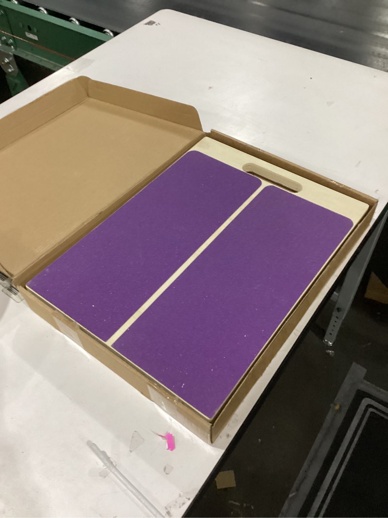 Condition photo showing New/Like New for Adjustable Foot Incline Wooden Slant Board for Calf Stretching,440lb Capacity, Balance Velour Stretcher Ankle Stretch Knee Leg Boards Squats Wedge Exercise Pilates Fitness Portable Equipment (Purple)