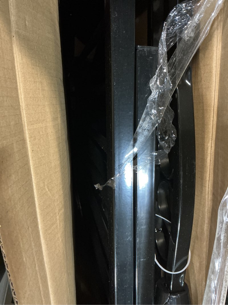 Condition photo showing As Is for 62.5"-71.6" extra wide baby gate for doorways no drill, pressure mounted dog gate indoor, walk thru pet gate for cat dog child,pet gates for the house doorway black 62.5"-71.6"b