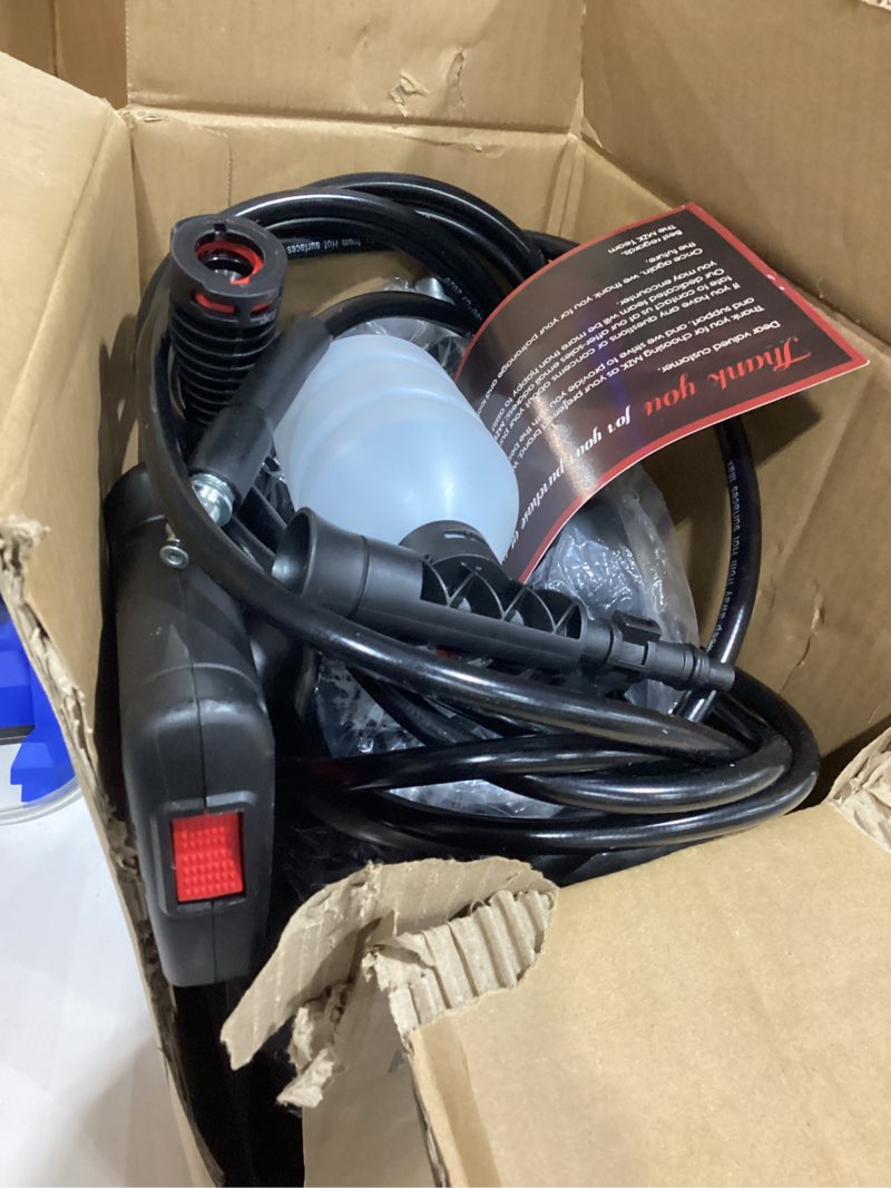 Condition photo showing Good Condition for mzk 2026 new lightweight pressure washer, portable one-button start with 4 adjustable nozzle & foam cannon, powerful cleaning machine for cars, patios, fences & driveways(red)