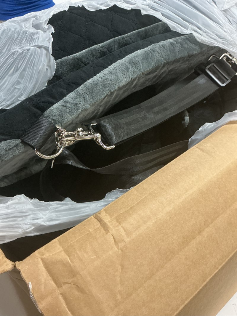 Condition photo showing Good Condition for wooaidagg dog car seat for medium & large dogs up to 55lbs, memory foam cushion, washable cover, safety straps & non-slip base(black/grey,large) black/grey large