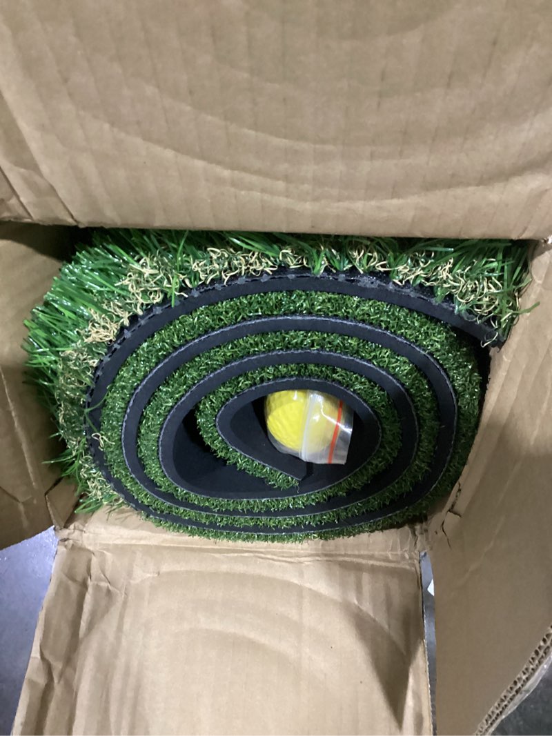 Condition photo showing Good Condition for Dual-Turf Golf Mat 36mm: 5x4ft/5x5ft Extra Thick Golf Hitting Mats Practice Outdoor Indoor, High-Density Artificial Hitting Training Matt for Garage Simulator Chipping Driving Swing 5'X4' Elite-21mm