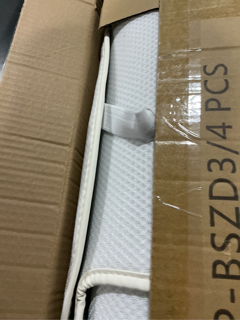 Condition photo showing Good Condition for Rear Seat Cushion for Tesla Model Y Juniper 2025 Car Back Seat Cover Soft and Non-Slip Car Seat Bottom Protector for Model Y Launch Series Accessories, White White Ice Silk 3pcs Rear Seat For Juniper NO LOGO