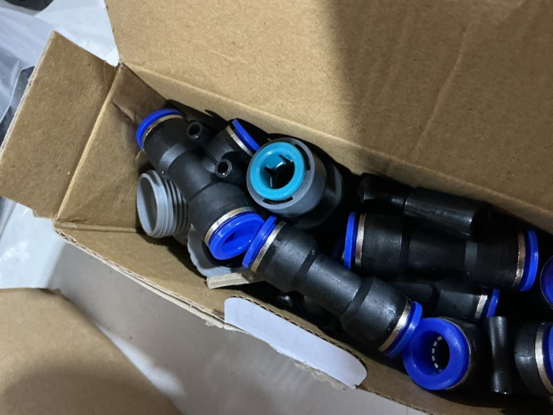 Condition photo showing As Is for drip irrigation system accessory kit, automatic garden watering system, y type water distributor, quick connector and universal faucet connector.(drip irrigation system accessory kit)