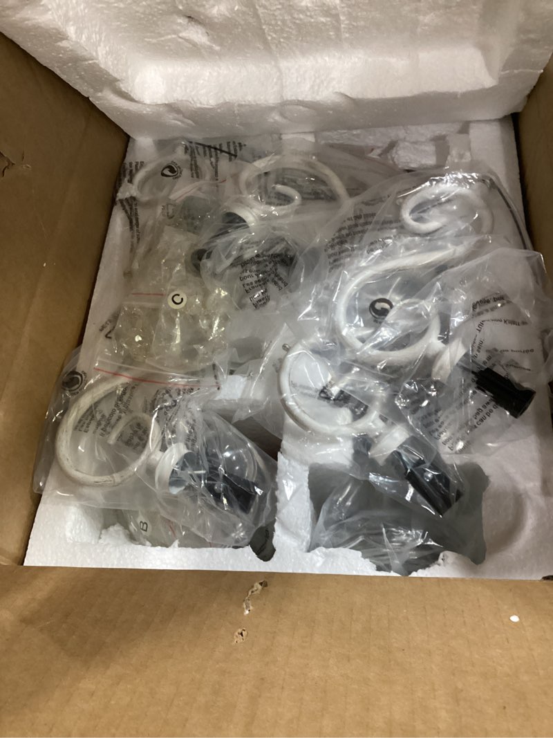 Condition photo showing Good Condition for anjiadengshi small crystal chandelier, modern white chandelier dining room light fixture, mini crystal pendant light for bedroom ceiling light fixture for living room entryway kitchen island hallway white 16.5" high 17" wide