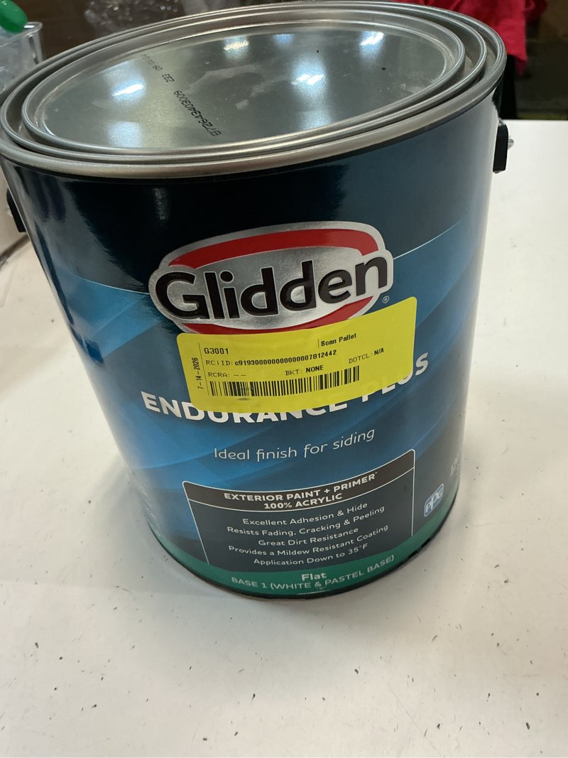 Condition photo showing New/Like New for glidden hep exterior paint & primer all-in-one, tintable, flat, 1 gallon