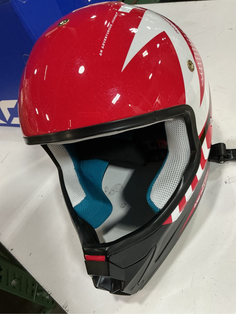Condition photo showing Good Condition for roozo youth dirt bike helmet dot certified - full face motorcycle helmet for off-road, atv, street riding, includes adjustable goggles & protective gloves red medium