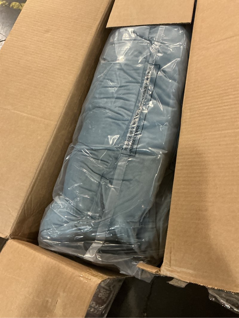 Condition photo showing Good Condition for Lazy Chair with Folding Ottoman Modern Large Accent Chair,Contemporary Lounge Leisure Sofa Chair with Armrests Upholstered Sofa Armchair Reading for Bedroom,Dorm & Office(Blue-f)