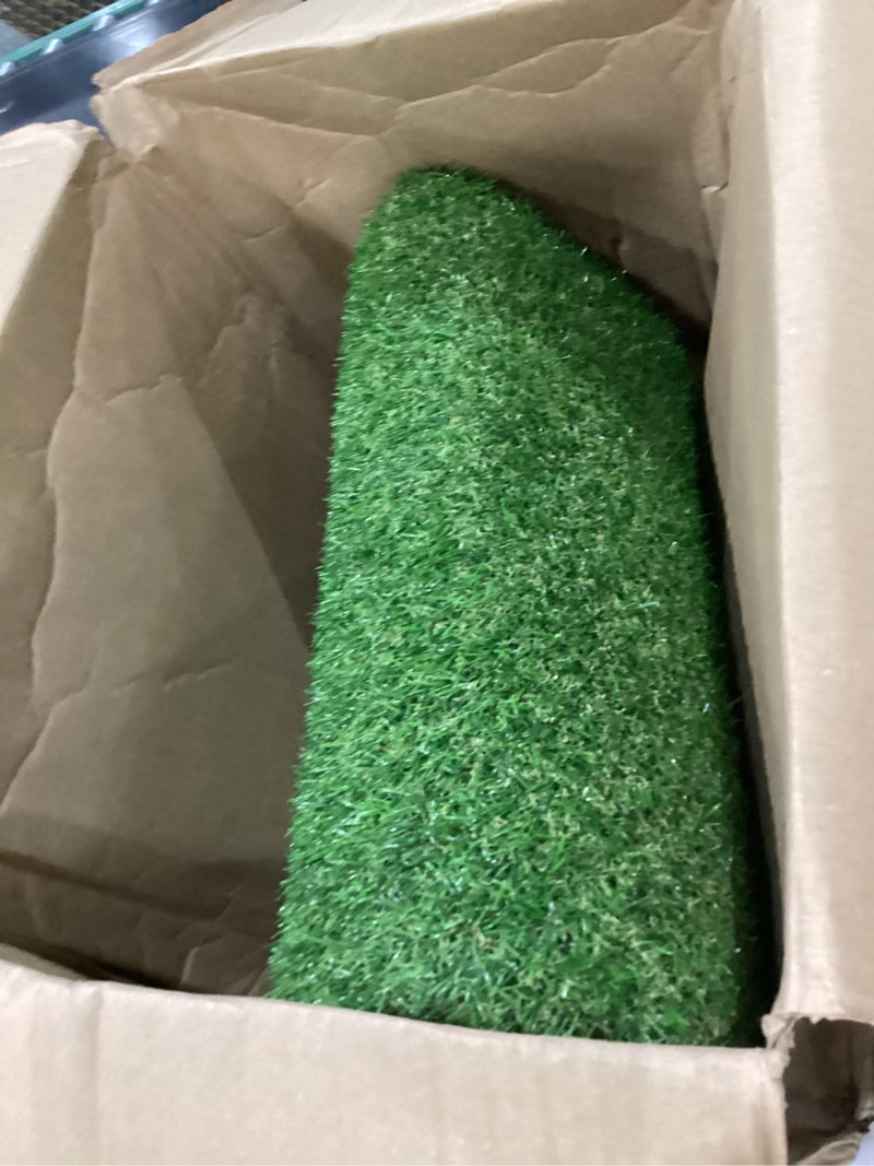Condition photo showing Good Condition for Artificial Turf Grass 4 FT × 6 FT, Realistic Fake Grass Rug with Drainage, 0.8" Height Outdoor Indoor Synthetic Grass Carpet Mat for Dogs, Balcony, Patio, Backyard, Customized 4×6 FT