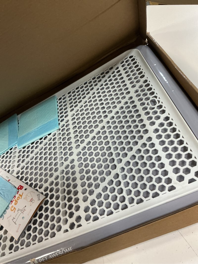 Condition photo showing Good Condition for pet awesome dog potty tray/puppy pee pad holder 25”x20” indoor wee training for small and medium dogs grey