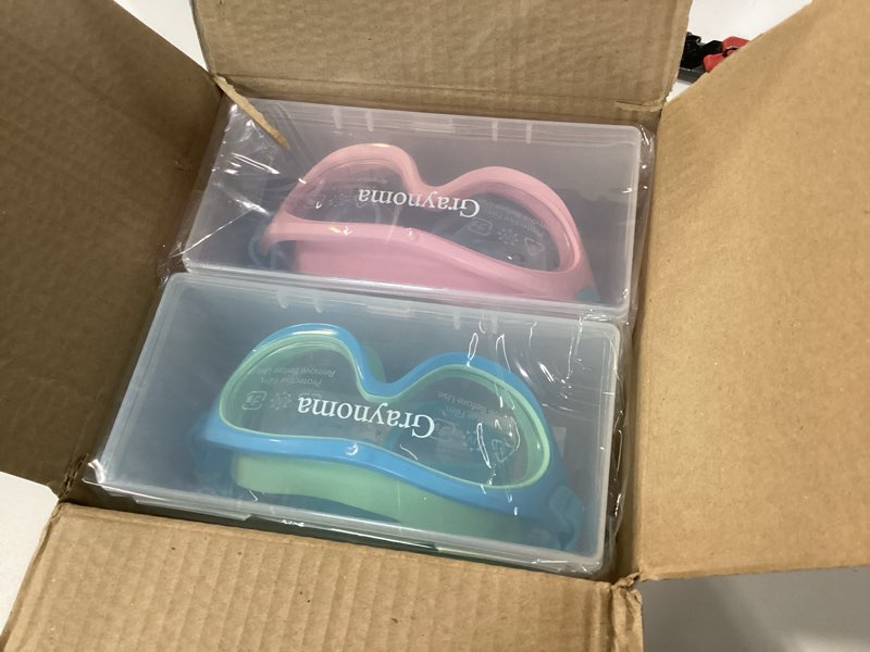 2 Packs Swim Goggles Attached Earplugs Anti-Fog UV Protection Swimming Goggles for Teens and Youths Aged 10-18