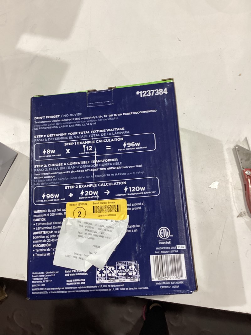 Condition photo showing Good Condition for harbor breeze 200 -watt multi-tap landscape lighting transformer 