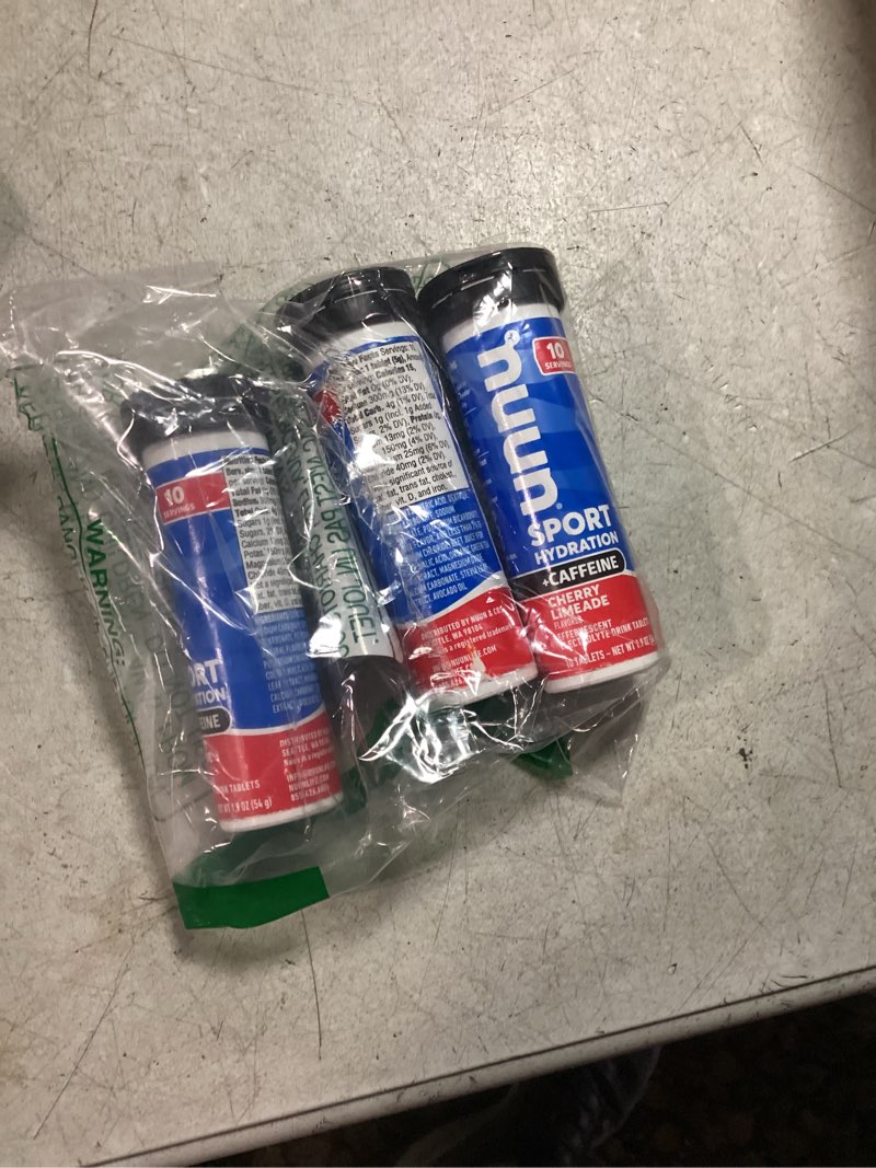 Condition photo showing New/Like New for Nuun Energy: Cherry Limeade Electrolyte + Caffeine Tablets (3 Tubes of 10 Tabs)3