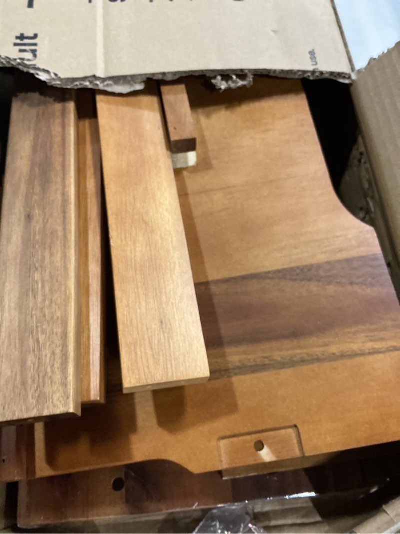 Condition photo showing As Is for tinamo 25" long step stool for adult & kid - acacia wood two step stool 500 lbs - wooden riser 2-step spa & hot tub stairs for pool - heavy duty 2 step stools for bed, kitchen,outdoor (patent pending)