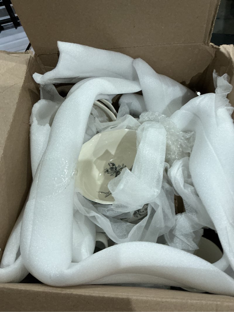 Condition photo showing As Is for incomplete ))))adelaide 12 pc. dinnerware set, service for 4