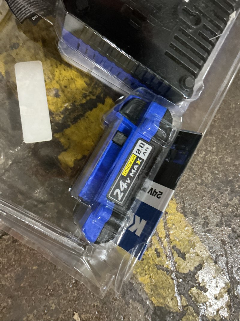 Condition photo showing As Is for kobalt 24 -volt 1 -pack lithium-ion ( 1 ah battery and charger )