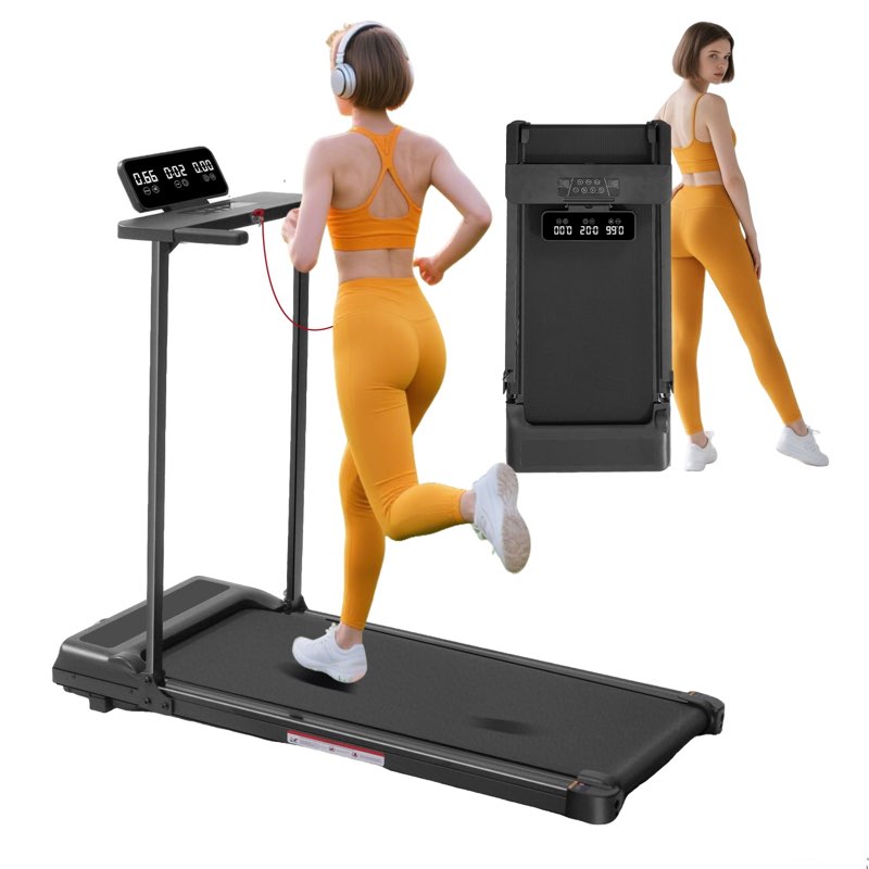 hevglrm portable treadmills for home workouts fitness,3.5hp walking pad treadmill with handles,compact running treadmill with led display,400lbs