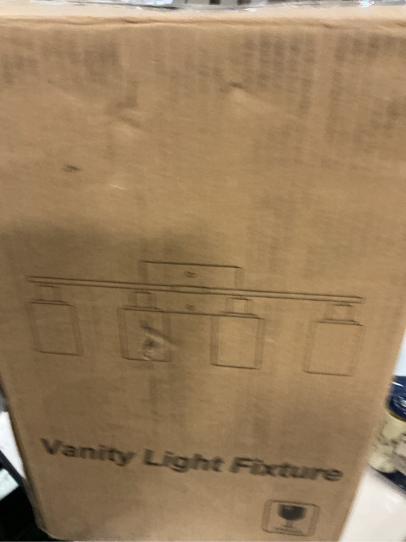 Condition photo showing New/Like New for 4-light bathroom light fixtures, vanity light with milky white shades, matte black bathroom light fixtures over mirror, modern bathroom wall lamp for mirror living room cabinet bedroom matte black 4-light