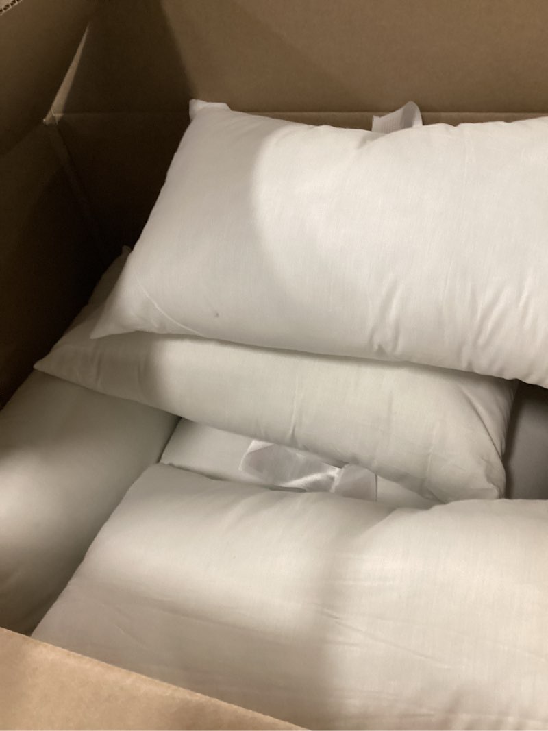 Condition photo showing As Is for (Similar To Photo)( 20”x10”)Sasttie Pillows Standard Size Set of 6, Full Size Bed Pillows for Side, Back, and Stomach Sleepers - Oeko-Tex Certified Down Alternative Plump Filling - Hotel Quality and Machine Washable, 6 Pack