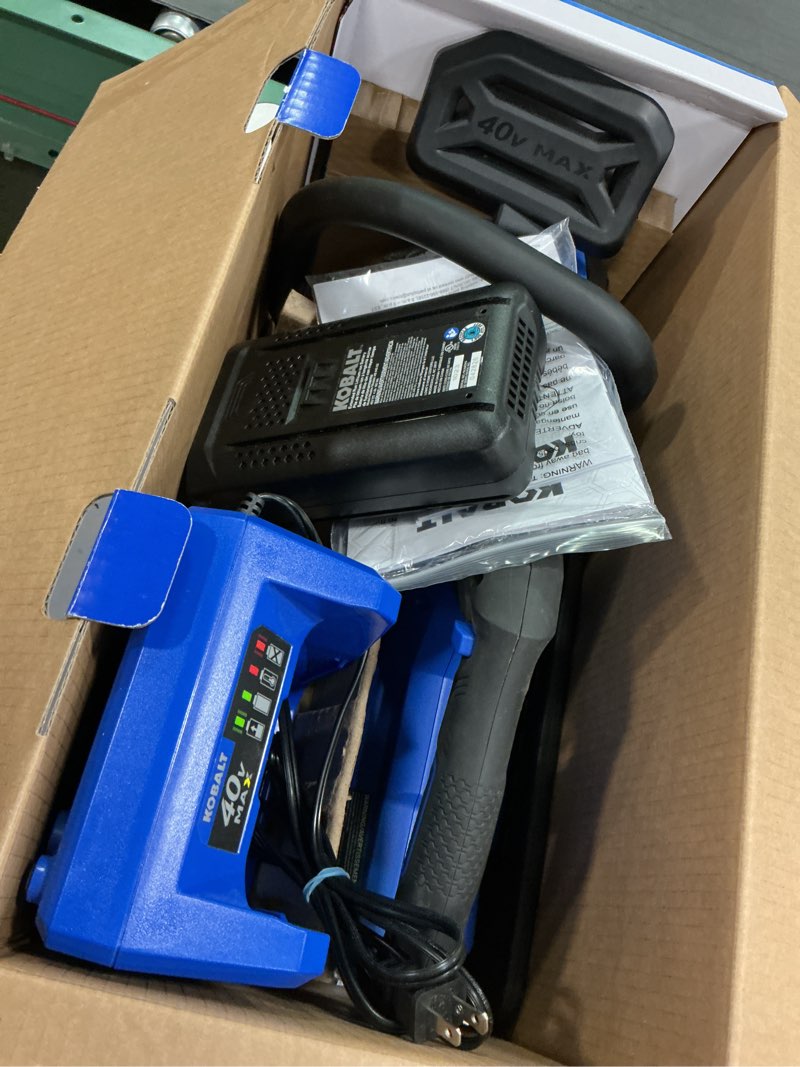 Condition photo showing As Is for Unbranded Kobalt 14-in Chainsaw Kit (battery and charger included)