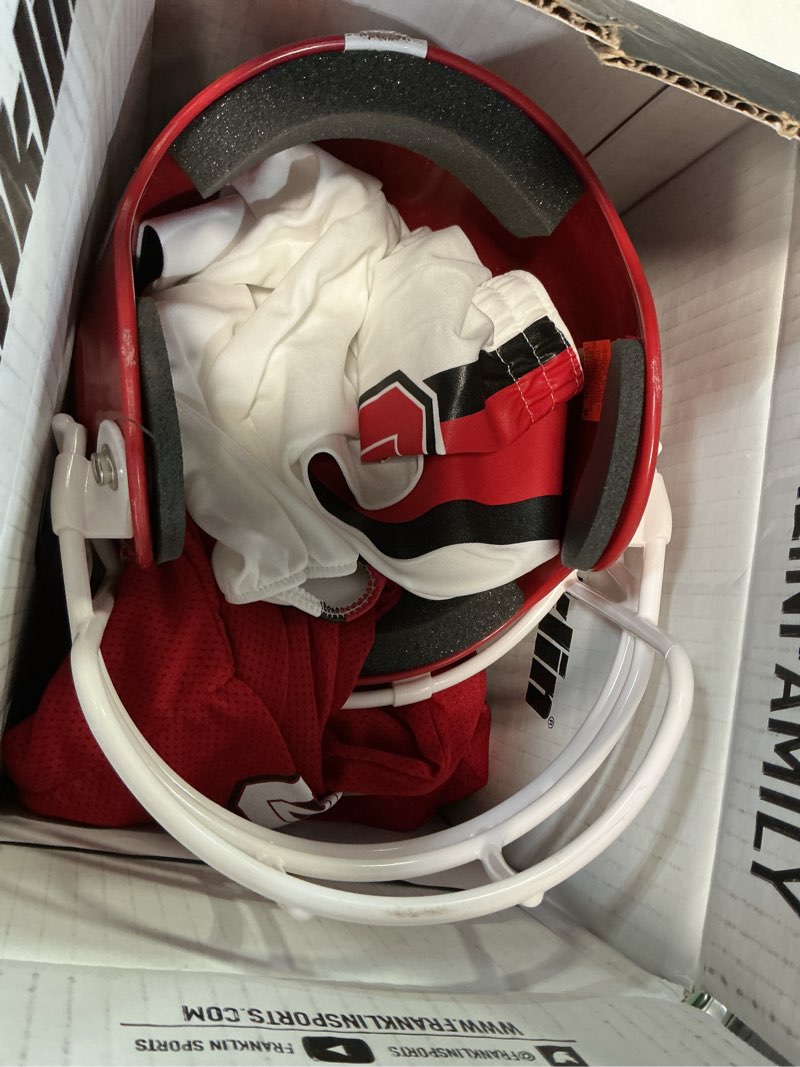 Condition photo showing Good Condition for Franklin Sports NCAA Kids Football Uniform Sets - College Football Jersey, Helmet + Pants for Boys + Girls - NCAA Official Georgia Bulldogs Small