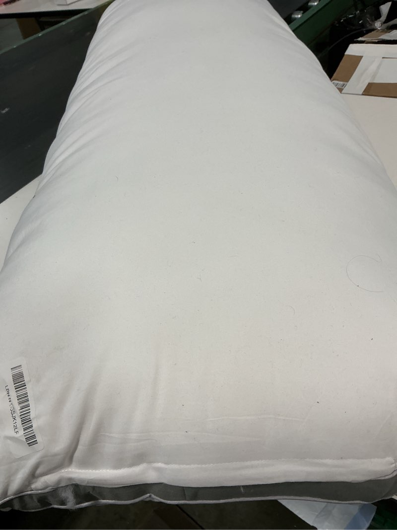 Condition photo showing As Is for oubonun premium adjustable loft quilted body pillows - firm and fluffy - quality plush - down alternative - head support pillow - 21"x54" white-gray side