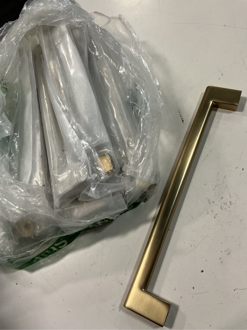 Condition photo showing Good Condition for ravinte 10 pack champagne bronze cabinet handles 5 inch hole center stainless steel kitchen square cabinet pulls for dresser drawer cupboard handles with screwdriver 5 inch hole center champagne bronze 10