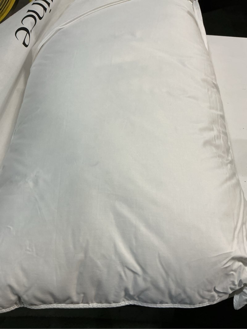Condition photo showing As Is for quince premium down alternative pillow, king, medium/firm