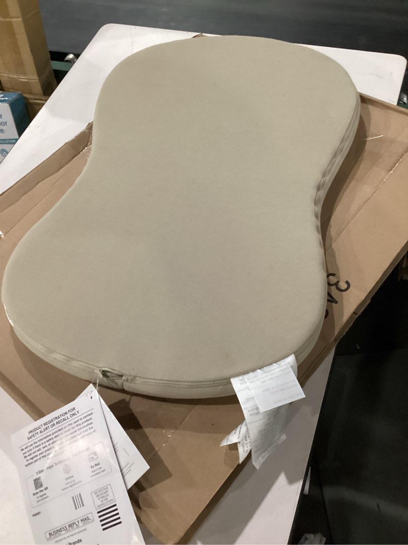 Condition photo showing Good Condition for snuggle me® baby lounger curve (0-6 months) - premium organic cotton with foam core, machine-washable cover, buttery-soft & breathable infant lounger with travel bag (30 in x 20 in x 1.9 in) - birch