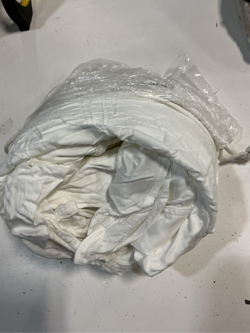 Condition photo showing As Is for quince bamboo duvet cover, twin, white