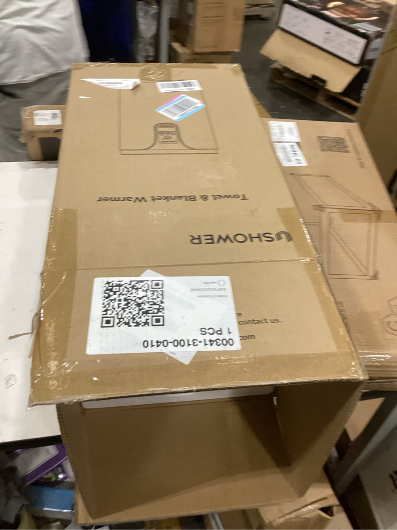 Condition photo showing item condition for USHOWER Towel Warmers for Bathroom, 20L Large Towel Warmer Bucket for Spa, LCD Screen Display Time, Temperature, Auto Shut-Off Towel Heater Fits Two 40"x70" Oversized Towels, Blankets, Bathrobes, PJ’s White & Black Plus
