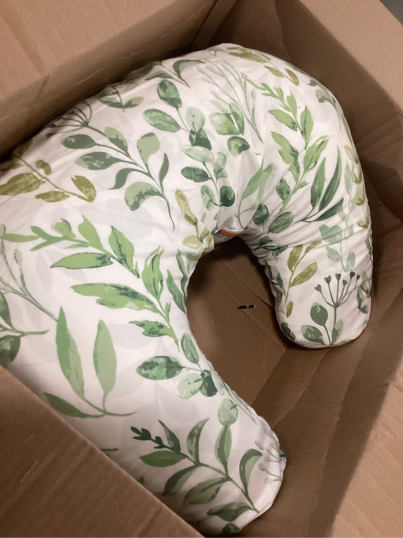 Condition photo showing Good Condition for Boppy Nursing Pillow - Ergonomic Bottle & Breastfeeding Pillow with High, Firm, Large Area, Water-Repellent Cushion with Washable Cover; Baby Safety Alliance Verified - Sage Green Leaf New Nursing Pillow Green Sage Leaf
