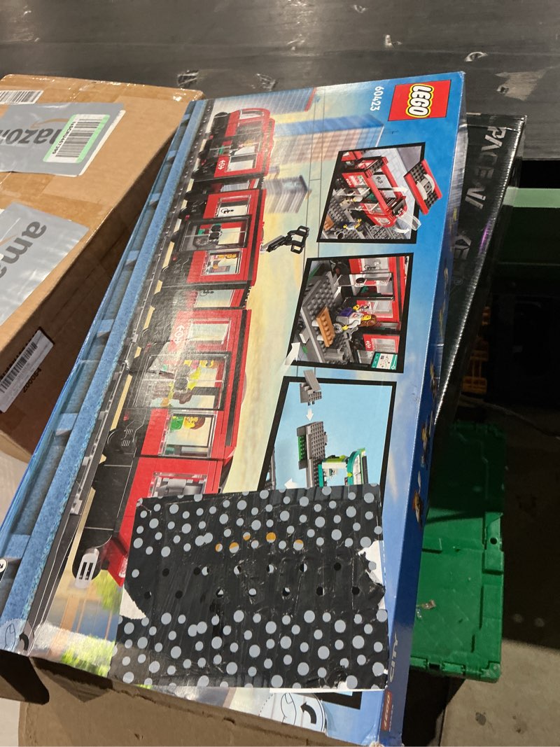 Condition photo showing As Is for lego city downtown streetcar and station train set - kids toy train building set for pretend play & imagination, ages 7+ - gift ideas for boys & girls birthdays - 60423