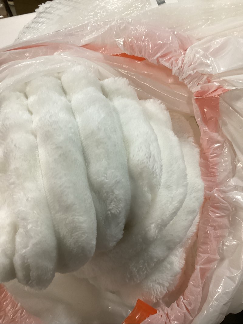 Condition photo showing As Is for Bedsure Electric Blanket Twin - Thick Striped Flannel Electric Blanket, Heating with 10 Time Settings, 6 Heat Settings, and 8-Hour Timer Auto Shut Off, Gift for Grandma (62x84 inches, White) 08 - White Twin