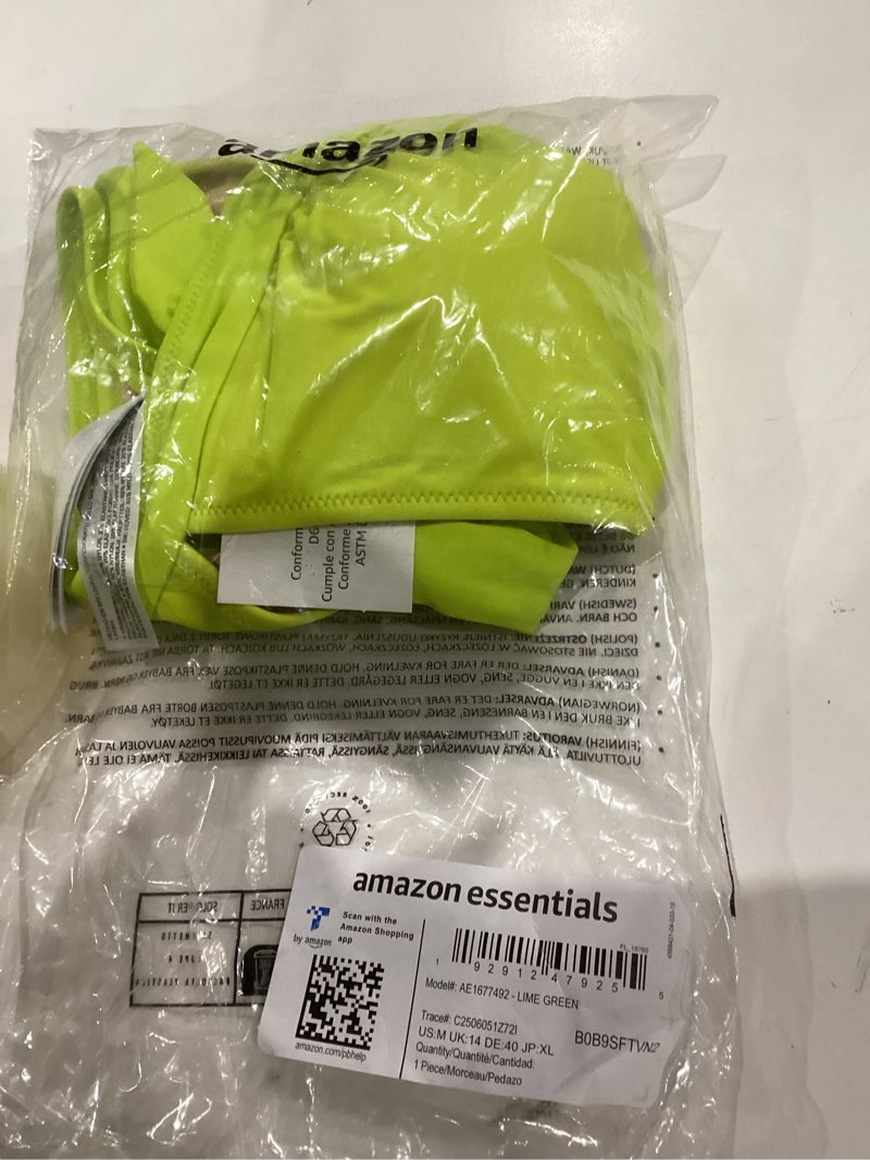 amazon essentials women's light-support tie halter bikini swimsuit top (available in plus size), lim