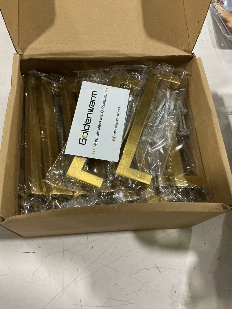 Condition photo showing Good Condition for goldenwarm 25pack 5in brushed gold cabinet pulls gold cabinet handles gold drawer pulls modern cabinet hardware handles for kitchen cabinets 25 5in hole centers