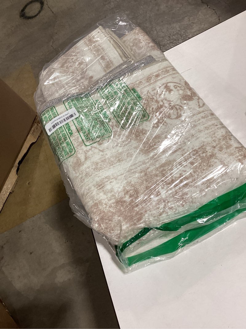 purecozy area rug 3x5 cream washable office entryway vintage medallion beige carpet non slip retro i