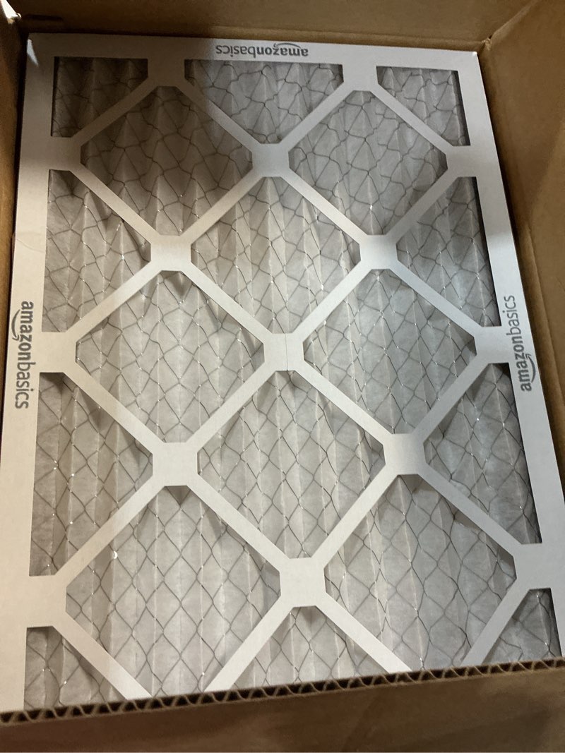 Condition photo showing Good Condition for amazon basics 14x20x1 air filter, merv 8 ac furnace filters, allergy control, electrostatic, removes dust pollen and lint, 6-pack (actual size: 13.75" x 19.75" x 0.75") 14x20x1 merv 8