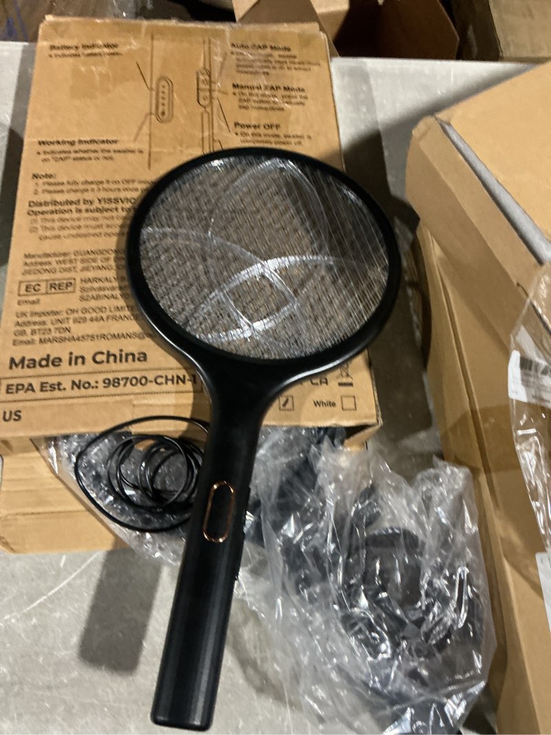 Condition photo showing Good Condition for YISSVIC Electric Fly Swatter Bug Zapper Racket Dual Modes Mosquito Killer with Purple Mosquito Light Rechargeable for Indoor Home Office Backyard Patio Camping (Black 2 Pack) Black-2 Pack