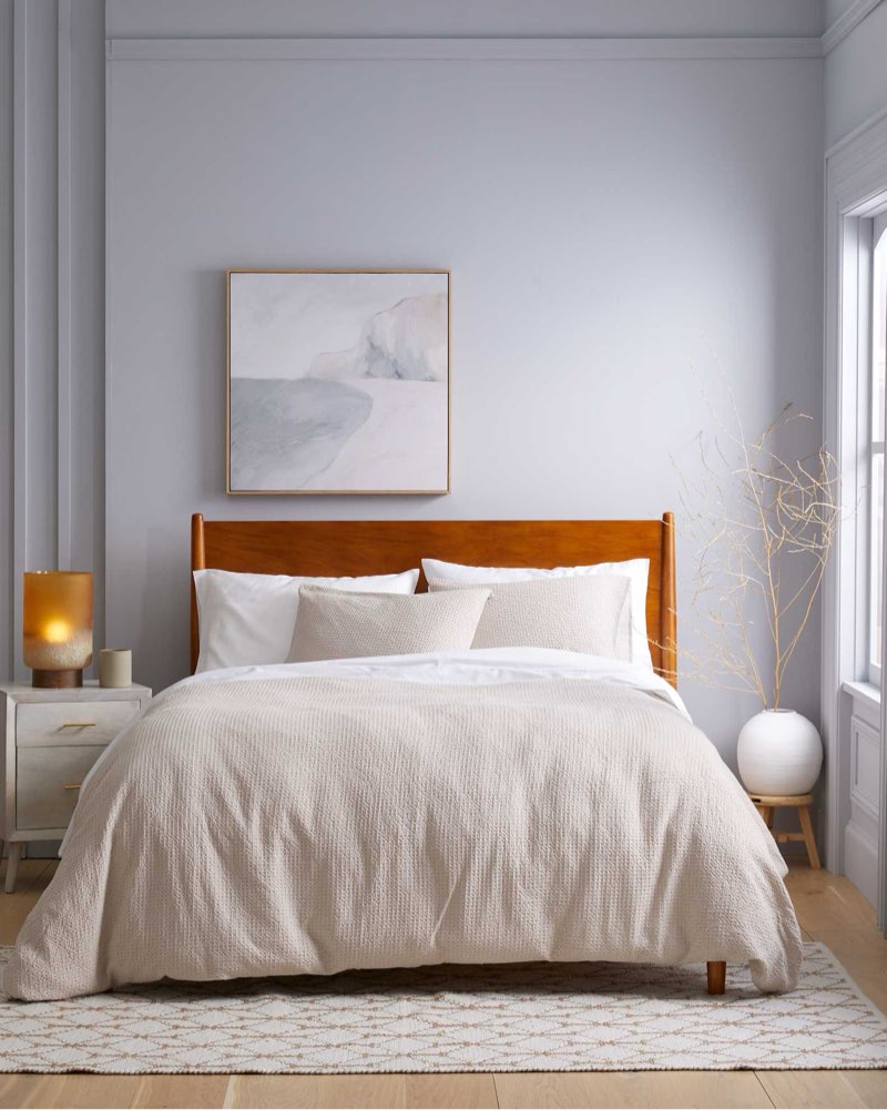 quince luxe honey comb duvet cover set king sand