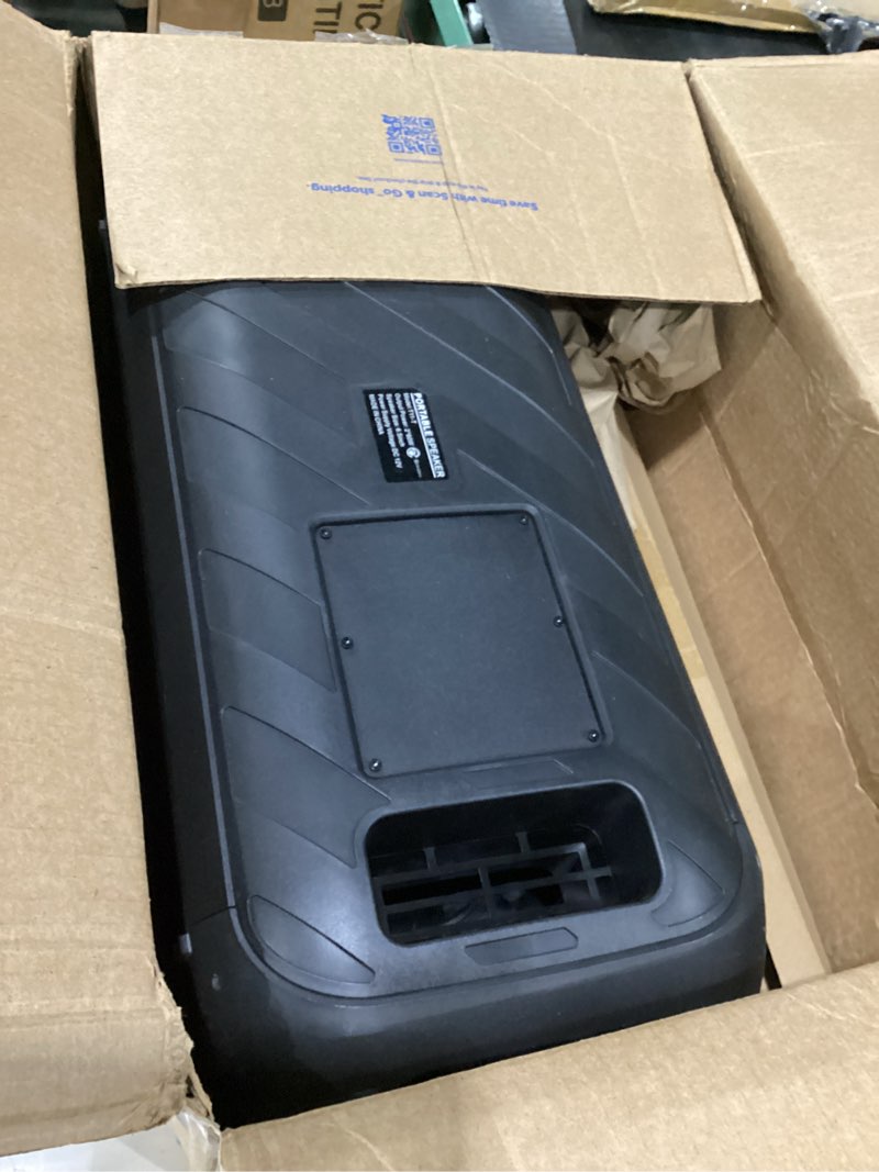 Condition photo showing Good Condition for jyx bluetooth speaker with 2 dual 60w 6.5" subwoofer, pa system with 2 wireless mics, tws stereo sound, deep bass & recording for party, 400w peak power karaoke machine
